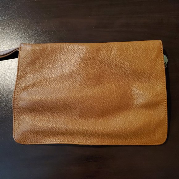 LAGGO Pebbe Orange Grain Leather Wristlet Clutch Bag. - Picture 8 of 8